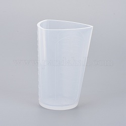 Силиконовый мерный стакан на 250 мл, треугольные, для уф-смолы, изготовление ювелирных изделий из эпоксидной смолы, белые, 7.9x8x11.8 см, емкость: 250 мл (8 жидких унции)