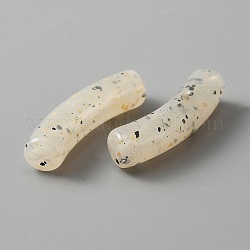 Transparente Acryl Perlen, gebogenes Rohr, Weizen, 31.5x7.5 mm, Bohrung: 1.8 mm