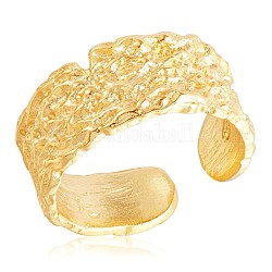 925 anillo de puño abierto grueso texturizado de plata esterlina para mujer, dorado, nosotros tamaño 5 1/4 (15.9 mm)