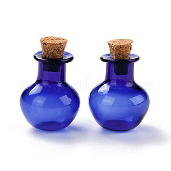 Орнамент из круглых стеклянных пробковых бутылок, стеклянные пустые бутылки желаний, флаконы своими руками для подвесных украшений, светло-синий, 1.8x2.1 см
