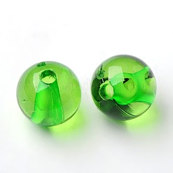 Transparent Acrylic Beads, Round, Sea Green, about 8mm in diameter, 2mm thick, Hole: 1.5mm, about 2000pcs/500g