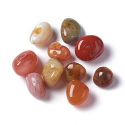 Perles d'agate rouges naturelles du sud, pierre roulée, pierres de guérison pour 7 équilibrage des chakras, cristal thérapie, gemmes de remplissage de vase, pas de trous / non percés, pépites, 16~26.5x13.5~20x11~17mm, environ 156 pcs/1000 g