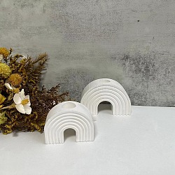 DIY Bohemian Style Rainbow Arch Candlestick Silicone Molds, for Resin, Gesso, Cement Craft Making, White, 6.5x8.3x4.5cm, Inner Diameter: 2.15cm