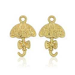 Nickel Free & Lead Free Golden Plated Alloy Umbrella Pendants, Long-Lasting Plated, Golden, 20x12.5x2.5mm, Hole: 1mm