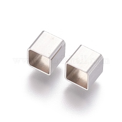304 perline in acciaio inossidabile, cubo, colore acciaio inossidabile, 6x6x6mm, Foro: 5x5 mm