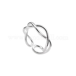 Классические серебряные кольца-манжеты 925 пробы с переплетением крест-накрест, открытые кольца, серебряные, размер США 10, внутренний диаметр: 20 мм