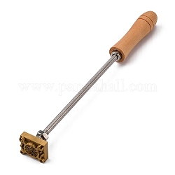 Prägen Prägen Löten Messing mit Stempel, für Kuchen/Holz, golden, Werkzeugmuster, 30 mm