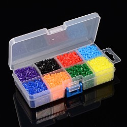 8 Farbe pe diy melty Perlen Bügelperlen Minen, Tube, Mischfarbe, 3~3.3x2.5~2.6 mm, über 295pcs / Fach, 2360 Stück / Karton