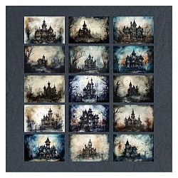 30 Stück 15 Stile Burg Scrapbook-Papierblöcke, für DIY Album Sammelalbum, Hintergrundpapier, Tagebuch Dekoration, marineblau, 210x140 mm, 2pcs / style