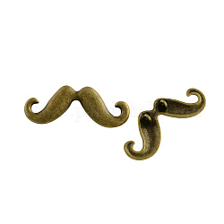 Tibetan Style Alloy Mustache Pendants, Cadmium Free & Nickel Free & Lead Free, Antique Bronze, 18x44x6mm, Hole: 2mm, about 280pcs/1000g