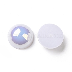 Абс пластиковые жемчужные бисера, с покрытием AB цвета, полукруглый, белые, 14x6.5 мм, отверстие : 1.4 мм