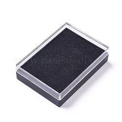 Rechteck Kunststoff Münzhalter Fall, mit Schwamm im Inneren, für Münzsammelbedarf, Schwarz, 7.93x5.63x2 cm