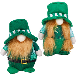 Gorgecraft 2 pièces 2 style saint patrick tissu gnome sans visage poupée, pour les décorations d'ornements de fête à la maison, verte, 190x125x80mm, 1pc / style
