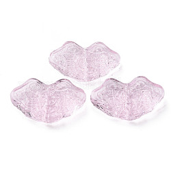 Perles de chalumeau cahoteuses faites à la main transparentes, serrure de longévité, rose, 18.7x30.5x6.5~8mm, Trou: 1~1.8mm