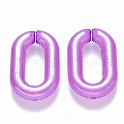 Anelli di collegamento acrilico della gelatina imitazione, connettori a collegamento rapido, per la fabbricazione di catene portacavi, perlato, ovale, medio orchidea, 31x19.5x5.5mm, diametro interno: 19.5x7.5mm