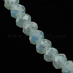 Perline di cristallo di Rondelle di vetro fili, sfaccettato, colore conchiglia, 3.5x2.5~3mm, Foro: 1 mm, circa 138pcs/filo, 12.9 pollice