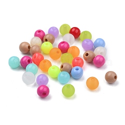 Acryl-Perlen, Runde, Mischfarbe, 6 mm, Bohrung: 1.5~2 mm