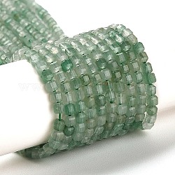 Natürlichen grünen Aventurin Perlen Stränge, facettiert, Viereck, Klasse AA, 2~2.5x2.5x2.5 mm, Bohrung: 0.8 mm, ca. 160 Stk. / Strang, 15.43''~15.55'' (39.2~39.5 cm)