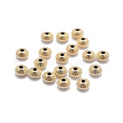 Yellow Gold Filled Corrugated Beads, 1/20 14K Gold Filled, Rondelle, Real Gold Filled, 3.5x2.5mm, Hole: 0.8mm