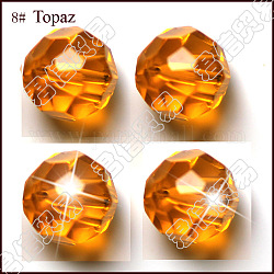 Imitazione branelli di cristallo austriaco, grado aaa, sfaccettato (32 sfaccettatura), tondo, arancione, 10mm, Foro: 0.9~1 mm