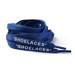 Flacher kundenspezifischer Schnürsenkel aus Polyester, flacher Sneaker-Schuhstring mit Wort, für Kinder und Erwachsene, marineblau, 1200x9x1.5 mm, 2 Stück / Paar