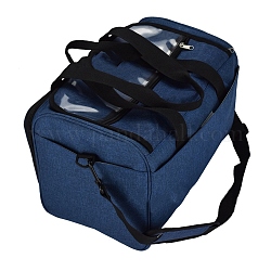 Вязаная сумка, с крышкой и плечевым ремнем, сумка из пряжи, для вязания спицами круговые спицы, крючки и другие аксессуары, Marine Blue, 38x25x26 см