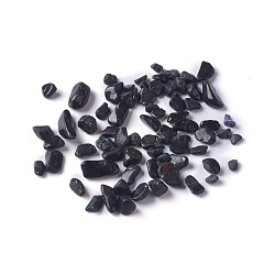 Cuentas de chip de turmalina negra natural, sin agujero / sin perforar, 2~12x2~10x1~3mm, aproximamente 11200 unidades / 1000 g