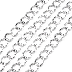Алюминиевые скрученные цепи, бордюрные цепи, несварные, серебристый цвет, 18x13x2.5 мм
