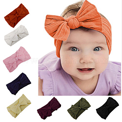 Нейлоновые эластичные детские повязки, для девочек, аксессуары для волос, бантом, разноцветные, 160x60 мм