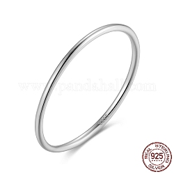 ロジウムメッキ 925 スターリングシルバーの細い指輪  重ね付け可能な女性用プレーンバンドリング  s925スタンプあり  母の日のために  プラチナメッキ  1mm  usサイズ7（17.3mm）