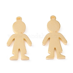 201 Stainless Steel Pendants, Manual Polishing, Boy Vacuum Plating , Real 18K Gold Plated, 18x9x1.5mm, Hole: 1.2mm