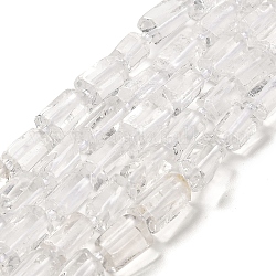 Quarzo naturale perline di cristallo fili, con perline semi, sfaccettato, colonna, 8.5~11x5.5~6.5mm, Foro: 1 mm, circa 14~15pcs/filo, 7.48'' (19 cm)