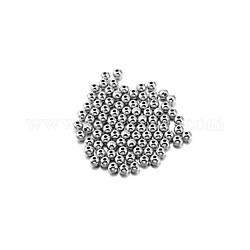 Séparateur perles en plastique CCB, ronde, platine, 4mm, Trou: 1 mm