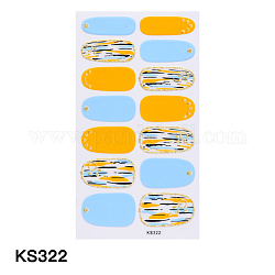 Nail Art Sticker Decals Full-Cover-Designs, bunter Tupfenblumen-Tartan-Muster-Nagelstreifen, für Frauen Mädchen Nagelspitzen Dekorationen, Farbig, 10.5x5.5 cm