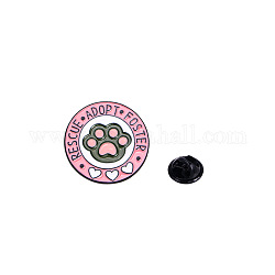 Lovely Cat Paw Print Clothes Decorations Bag Accessories, Alloy Enamel Badge Pins, Cute Cartoon Brooch for Women, Pink, 30x30mm