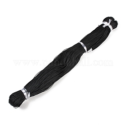 Cordino in poliestere cerato tondo, cordone cerato taiwan, cavo intrecciato, nero, 1.5mm, circa 415.57 iarde (380 m)/fascio