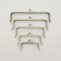 Iron Purse Frame, for Bag Sewing Craft Tailor Sewer, Platinum, 5.8x10.8x1cm, Hole: 7mm