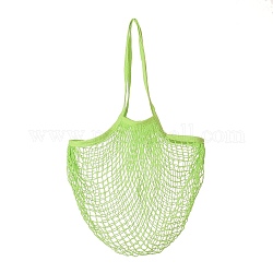 Sacchetti della spesa portatili in rete di cotone, borsa per la spesa in rete riutilizzabile, verde, 58.05cm, borsa: 35x38x1.8 cm.