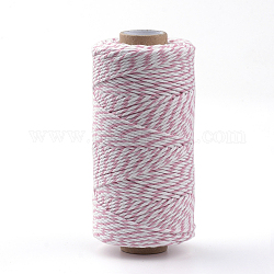 Cordón de algodón macramé, cuerda de algodón retorcida, para colgar en la pared, artesanías, envoltorio de regalo, rojo violeta pálido, 1.5~2mm, Aproximadamente 100 yardas / rollo (300 pies / rollo)