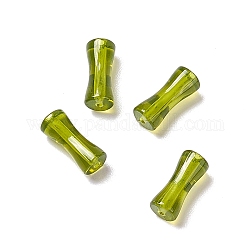 Abalorios de acrílico transparentes, palo de bambú, verde amarillo, 12.5x5.2mm, agujero: 1.2 mm