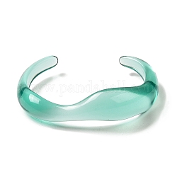 Прозрачный акриловый браслет с открытой манжетой для женщин, светло-зеленый, внутренний диаметр: 1-5/8x2-1/4 дюйм (4.1x5.78 см)