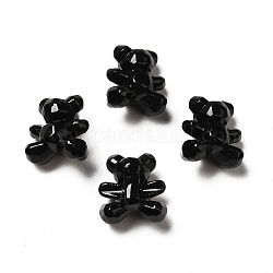Perles acryliques opaques, ours, noir, 17.5x16x11mm, Trou: 2.5mm, environ 368 pcs/500 g