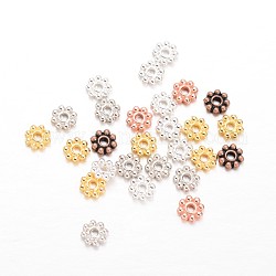 Alloy Daisy Spacer Beads, Flower, Mixed Color, 5x1.5mm, Hole: 1.8mm