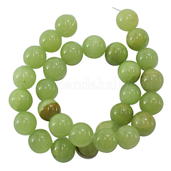 Perles fleur naturelle de jade brins, teinte, ronde, 4mm, trou: 0.8mm; environ 100 pcs/chapelet, 16 pouce