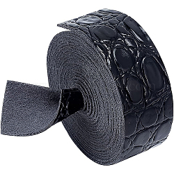 Benecreat schwarzes Alligatorlederarmband, 98 Zoll lang und 1 Zoll breit, Prägemuster für Gürtel, Armbänder, Lederriemen für DIY-Bastelprojekte, 2 mm dick