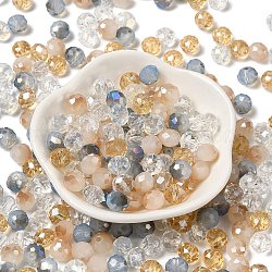 Perles en verre, facette, rondelle, peachpuff, 8x6mm, Trou: 1mm, environ 1210 pcs/500 g