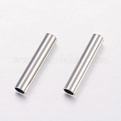 Perlas de tubo de 304 acero inoxidable, color acero inoxidable, 15x3mm, agujero: 2.3 mm