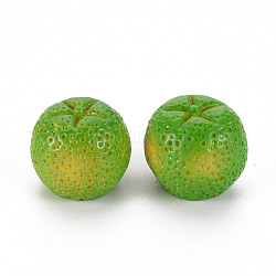 Harz perlen, kein Loch, Nachahmung Obst, orange, lime green, 15x13 mm