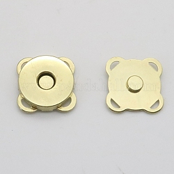 Botones magnéticos de aleación sujetador de imán a presión, flor, para la confección de telas y bolsos, dorado, 18mm 2pcs / set