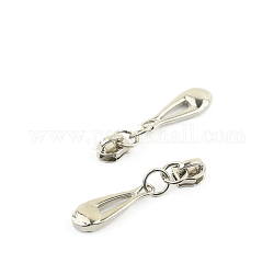 Alloy Zipper Sliders, for Luggage Suitcase Backpack Jacket Bags Coat, Platinum, 4.3x0.9cm